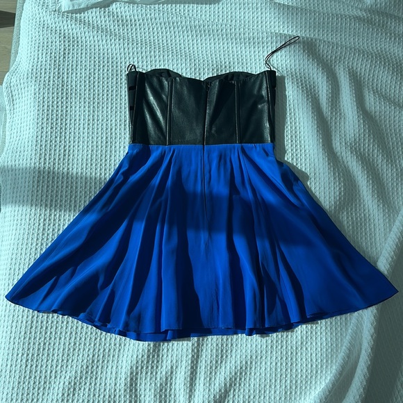 Mason blue/black leather and silk dress size 4 - Picture 7 of 11